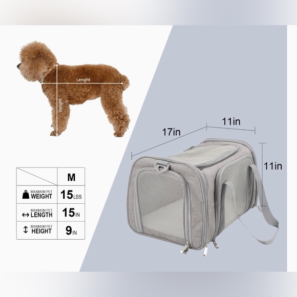 Henkelion Cat/Dog carrier for small medium cats and puppies up to 15lbs. - Picture 6 of 6